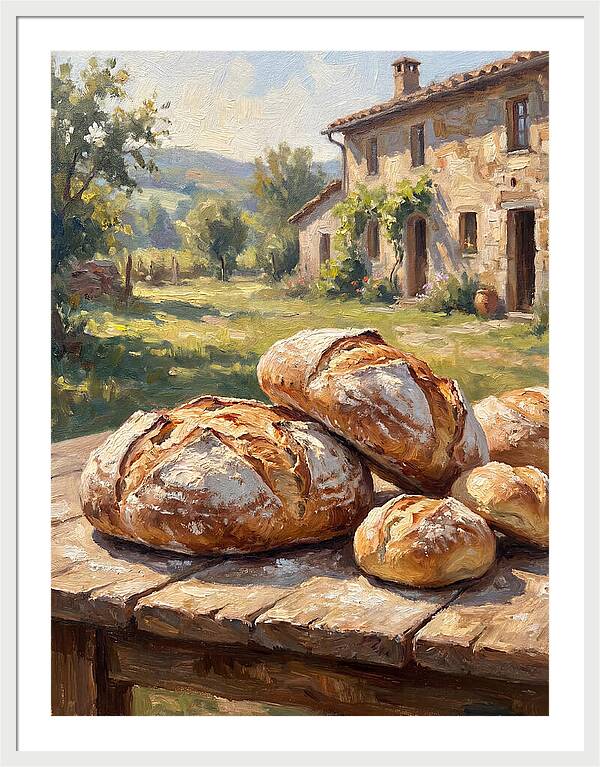 Rustic Bread Under Sunlight