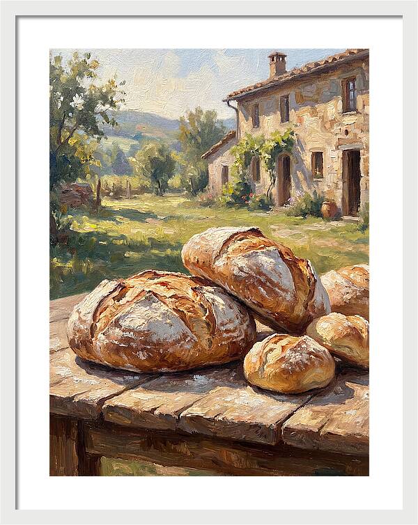 Rustic Bread Under Sunlight