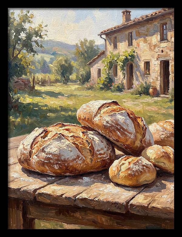 Rustic Bread Under Sunlight