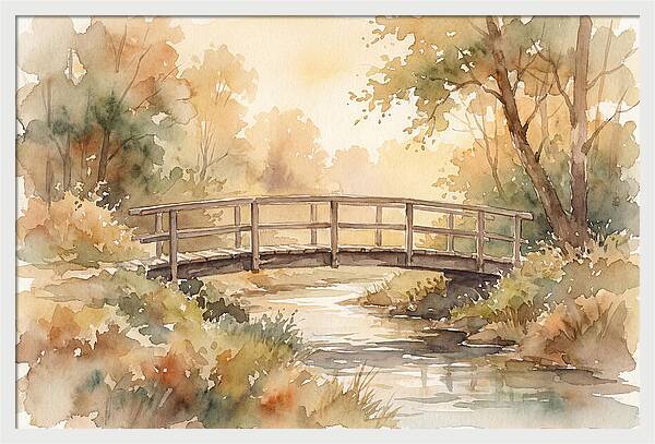 Rustic Bridge Over Tranquil Creek