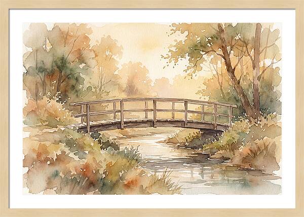 Rustic Bridge Over Tranquil Creek