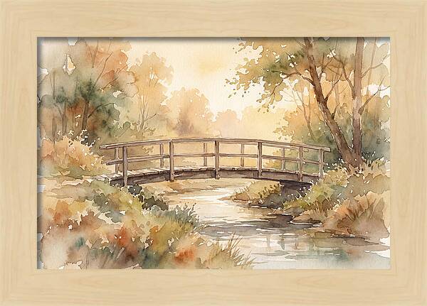 Rustic Bridge Over Tranquil Creek