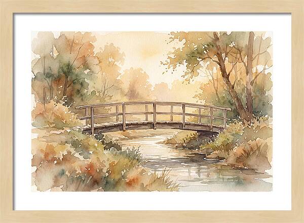 Rustic Bridge Over Tranquil Creek