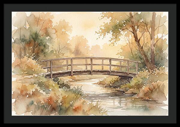 Rustic Bridge Over Tranquil Creek