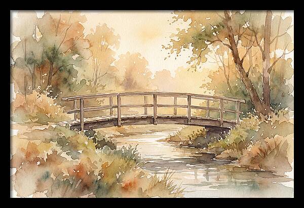 Rustic Bridge Over Tranquil Creek