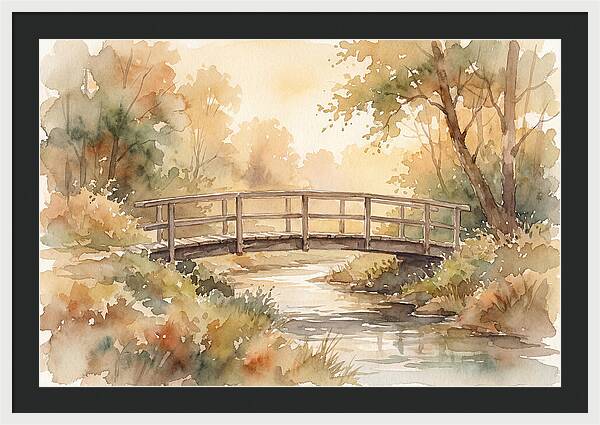 Rustic Bridge Over Tranquil Creek