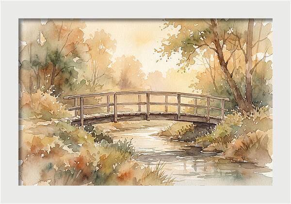 Rustic Bridge Over Tranquil Creek