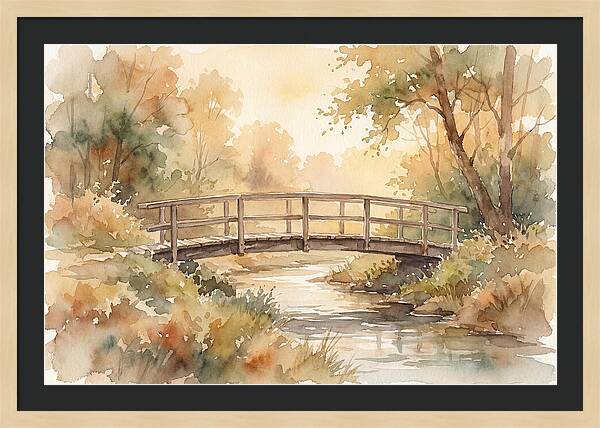Rustic Bridge Over Tranquil Creek