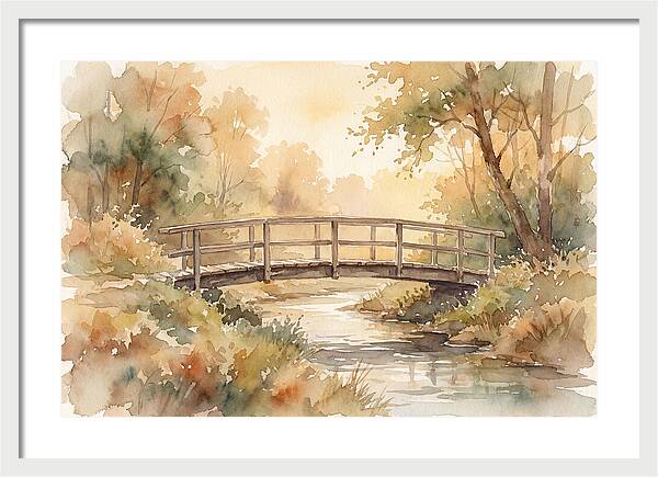 Rustic Bridge Over Tranquil Creek