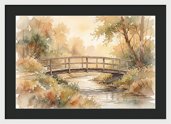 Rustic Bridge Over Tranquil Creek