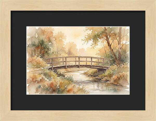 Rustic Bridge Over Tranquil Creek