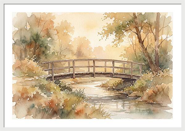 Rustic Bridge Over Tranquil Creek