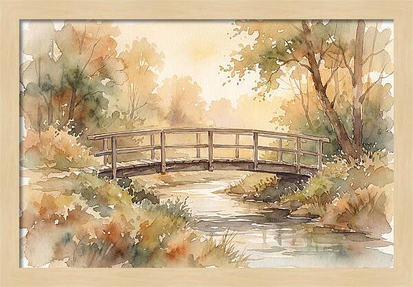 Rustic Bridge Over Tranquil Creek