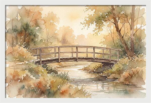 Rustic Bridge Over Tranquil Creek