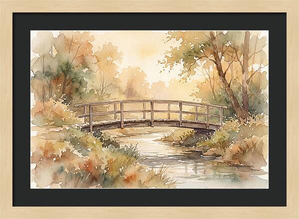Rustic Bridge Over Tranquil Creek