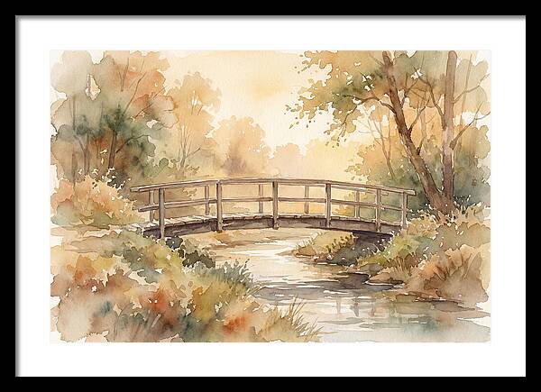 Rustic Bridge Over Tranquil Creek