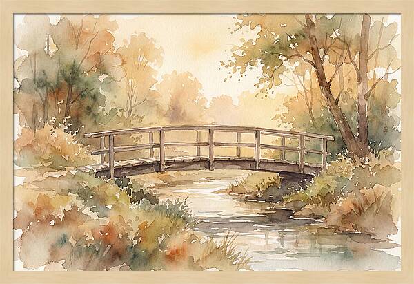 Rustic Bridge Over Tranquil Creek