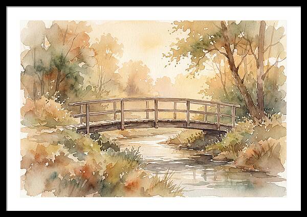 Rustic Bridge Over Tranquil Creek