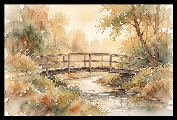 Rustic Bridge Over Tranquil Creek
