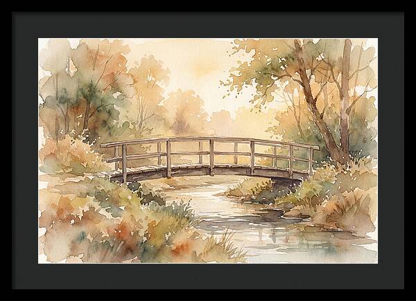 Rustic Bridge Over Tranquil Creek