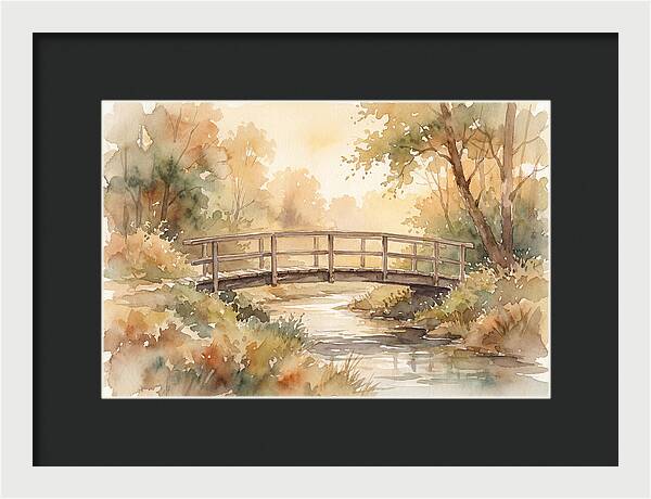 Rustic Bridge Over Tranquil Creek