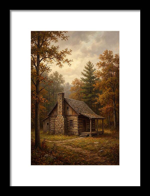Rustic Cabin In Autumn