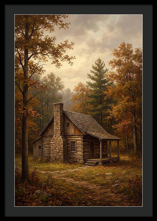 Rustic Cabin In Autumn
