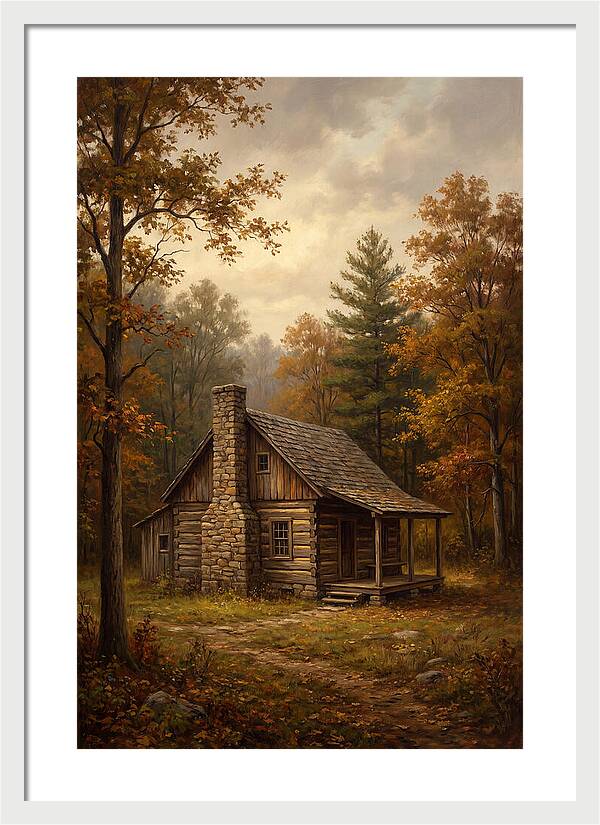 Rustic Cabin In Autumn