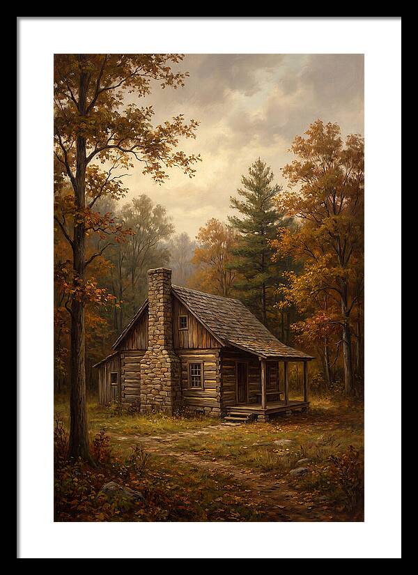 Rustic Cabin In Autumn