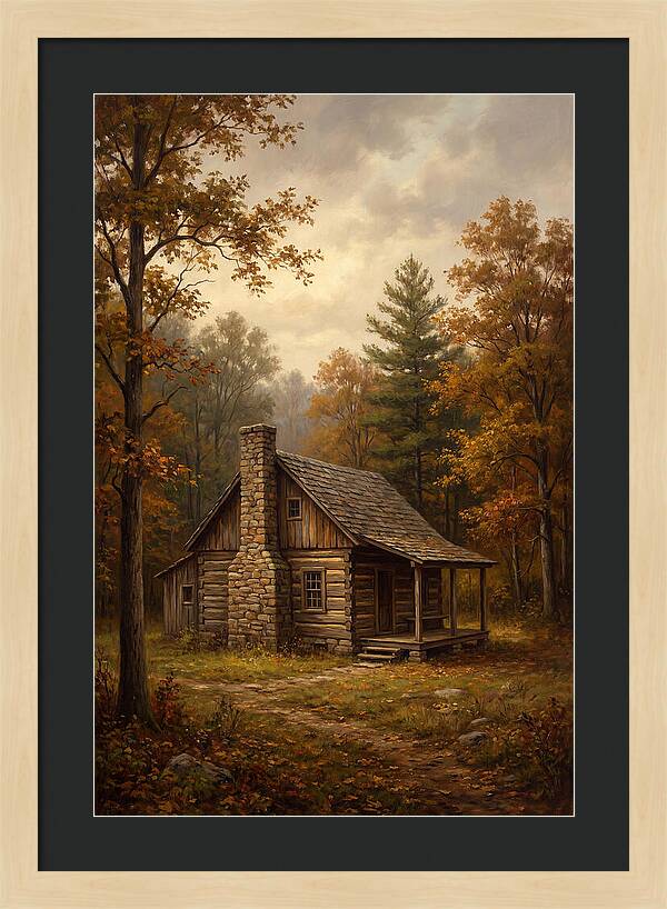 Rustic Cabin In Autumn