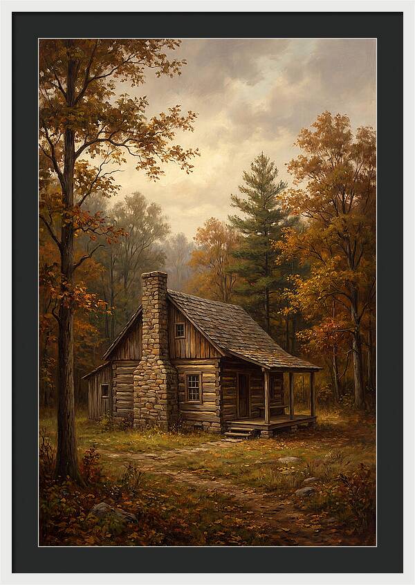 Rustic Cabin In Autumn