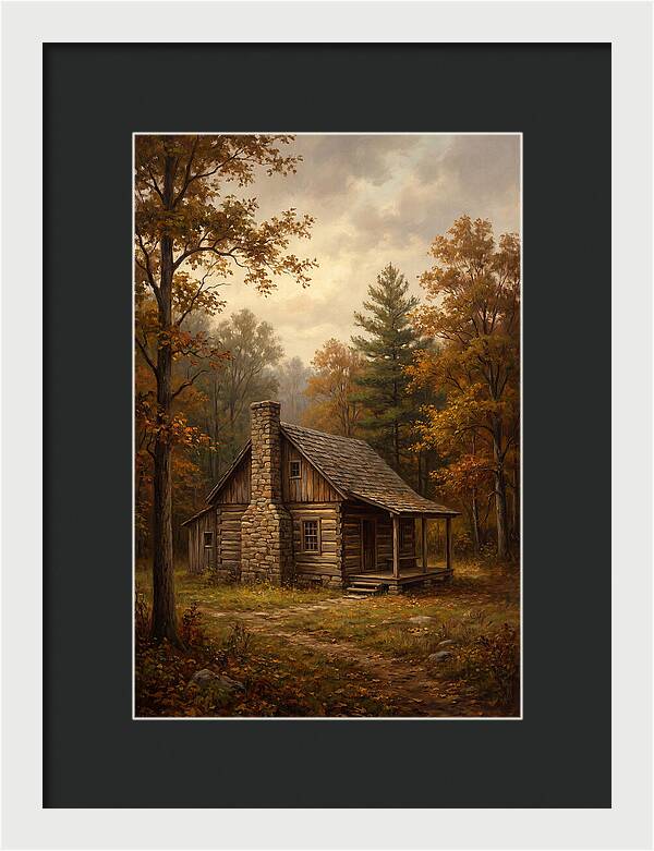 Rustic Cabin In Autumn
