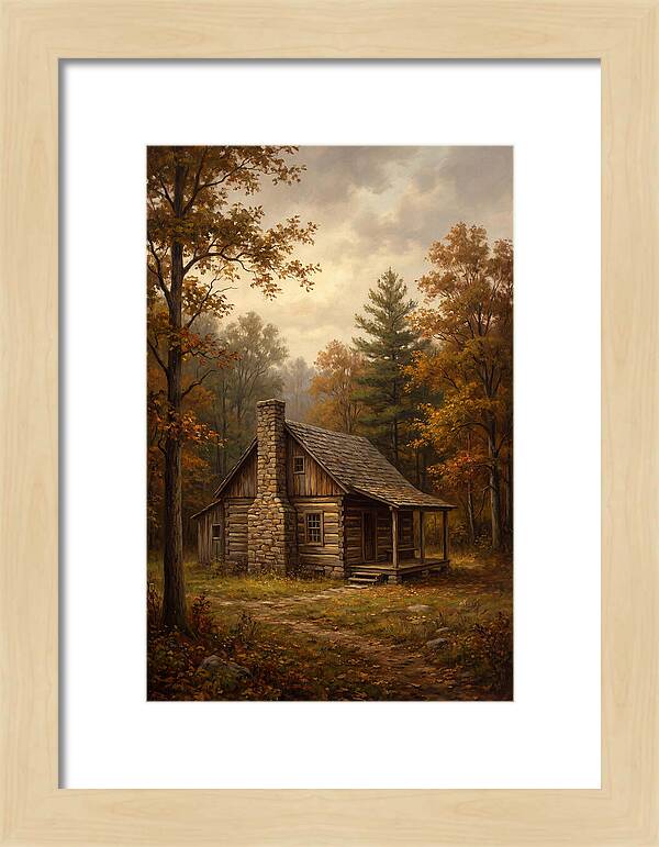 Rustic Cabin In Autumn
