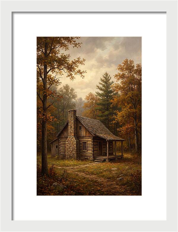 Rustic Cabin In Autumn