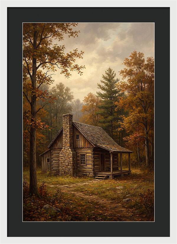 Rustic Cabin In Autumn