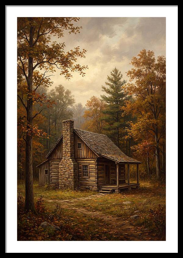Rustic Cabin In Autumn