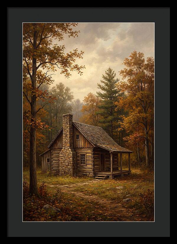 Rustic Cabin In Autumn
