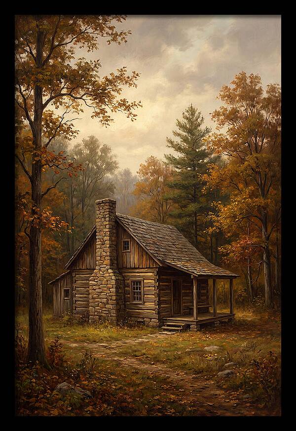 Rustic Cabin In Autumn