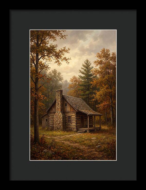 Rustic Cabin In Autumn