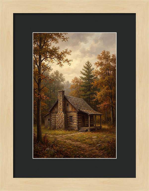 Rustic Cabin In Autumn