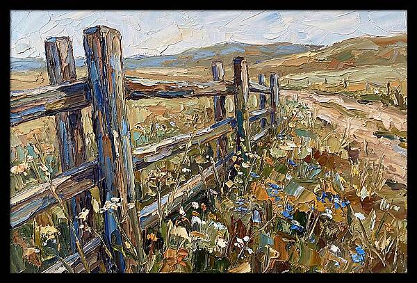Rustic Fence Surrounded By Blossoms