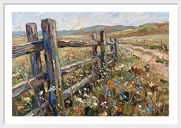 Rustic Fence Surrounded By Blossoms
