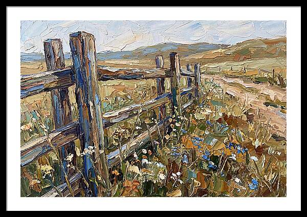 Rustic Fence Surrounded By Blossoms