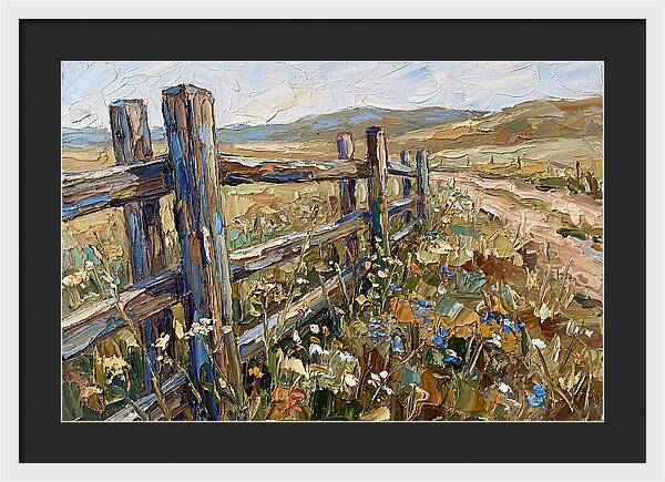 Rustic Fence Surrounded By Blossoms