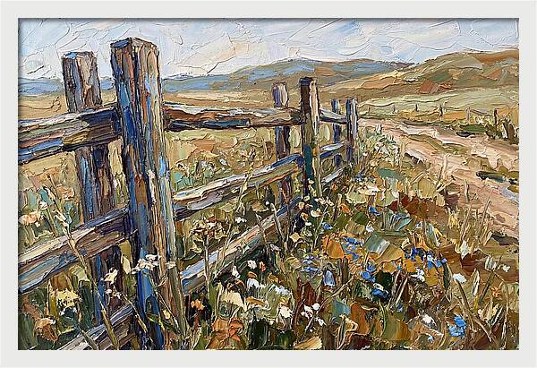 Rustic Fence Surrounded By Blossoms
