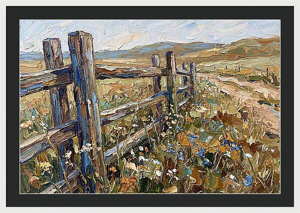 Rustic Fence Surrounded By Blossoms