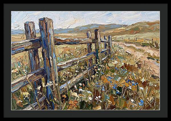 Rustic Fence Surrounded By Blossoms