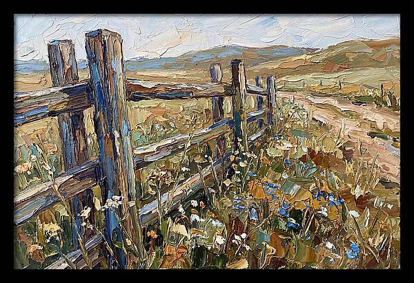 Rustic Fence Surrounded By Blossoms