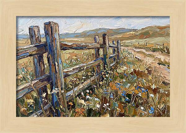 Rustic Fence Surrounded By Blossoms