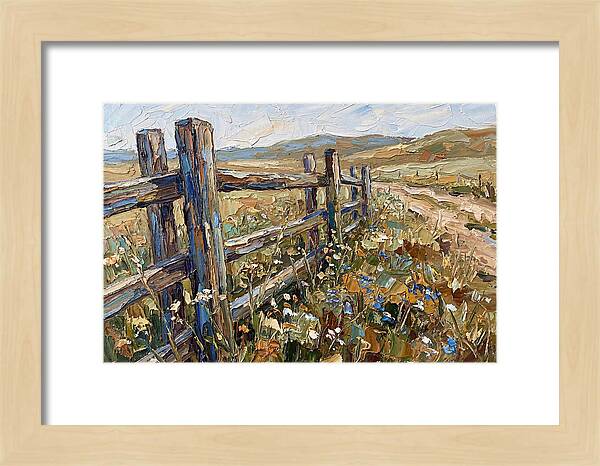 Rustic Fence Surrounded By Blossoms